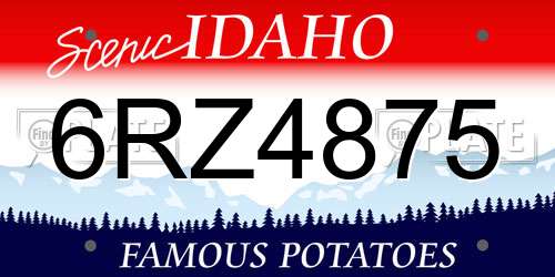 6RZ4875 Idaho License Plate