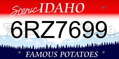 6RZ7699 Idaho License Plate