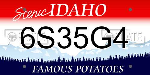 6S35G4 Idaho License Plate