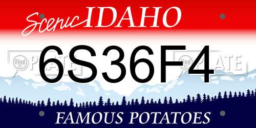 6S36F4 Idaho License Plate