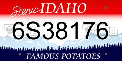 6S38176 Idaho License Plate