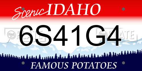 6S41G4 Idaho License Plate