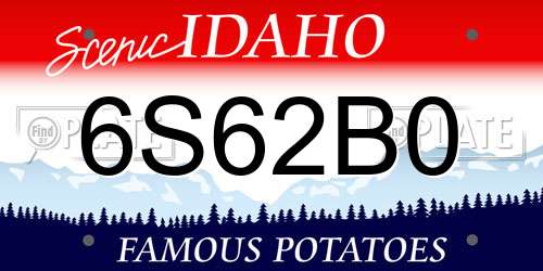 6S62B0 Idaho License Plate
