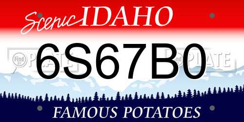 6S67B0 Idaho License Plate