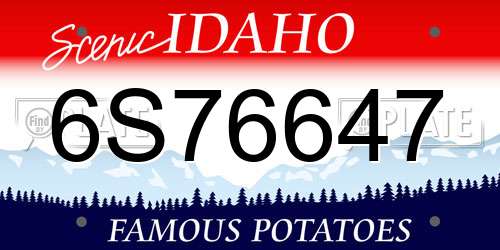 6S76647 Idaho License Plate