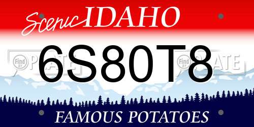 6S80T8 Idaho License Plate