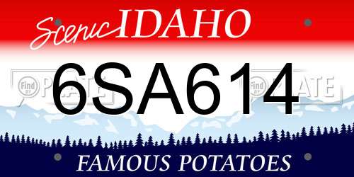 6SA614 Idaho License Plate