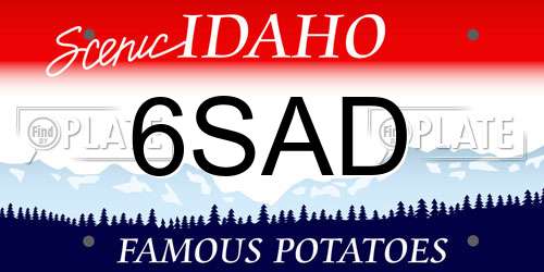 6SAD Idaho License Plate