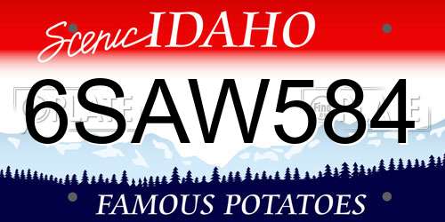 6SAW584 Idaho License Plate