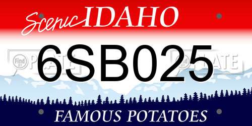 6SB025 Idaho License Plate