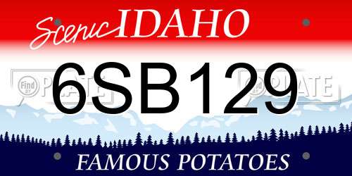6SB129 Idaho License Plate