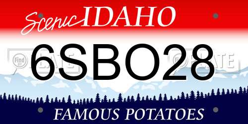 6SBO28 Idaho License Plate