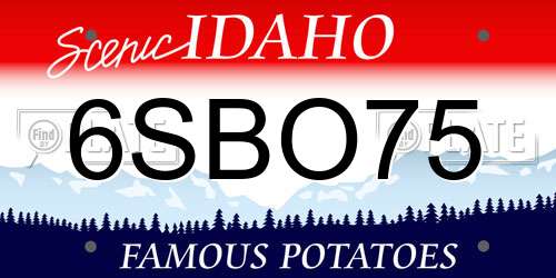 6SBO75 Idaho License Plate