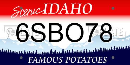 6SBO78 Idaho License Plate