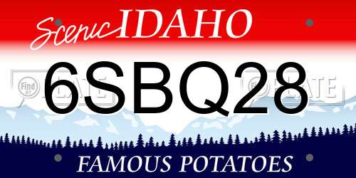 6SBQ28 Idaho License Plate