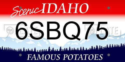 6SBQ75 Idaho License Plate