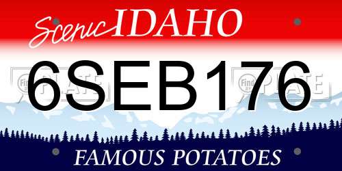 6SEB176 Idaho License Plate