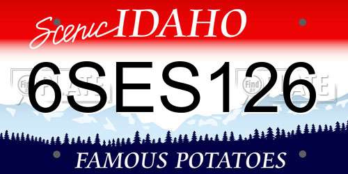 6SES126 Idaho License Plate