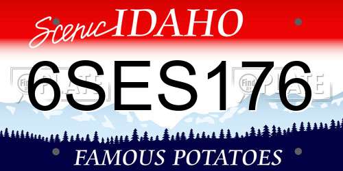 6SES176 Idaho License Plate