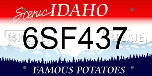6SF437 Idaho License Plate