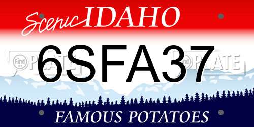6SFA37 Idaho License Plate