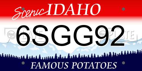 6SGG92 Idaho License Plate