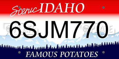 6SJM770 Idaho License Plate