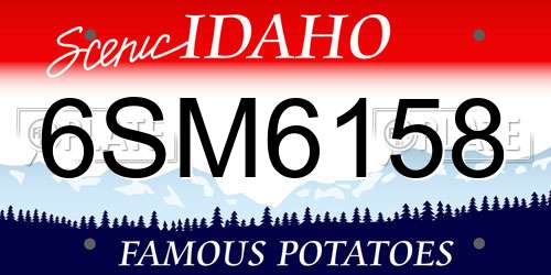 6SM6158 Idaho License Plate