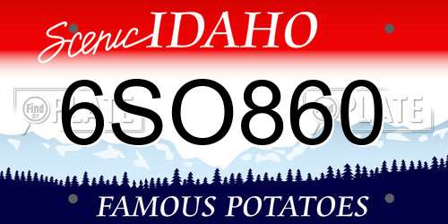 6SO860 Idaho License Plate