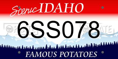 6SS078 Idaho License Plate