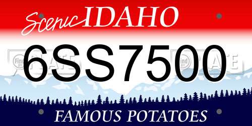 6SS7500 Idaho License Plate