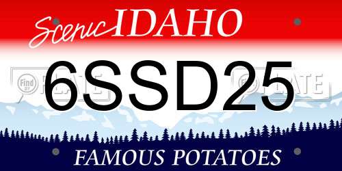 6SSD25 Idaho License Plate