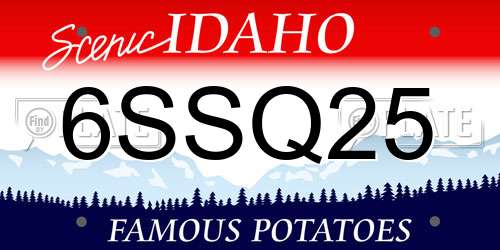 6SSQ25 Idaho License Plate