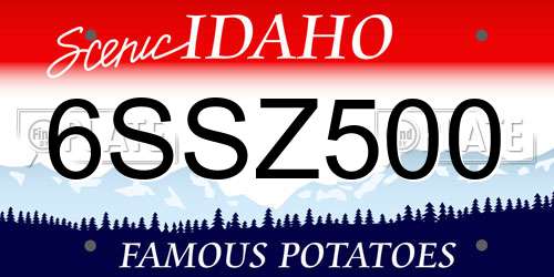 6SSZ500 Idaho License Plate