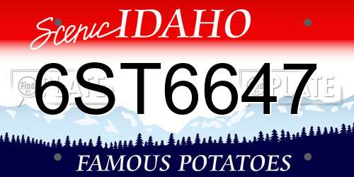 6ST6647 Idaho License Plate