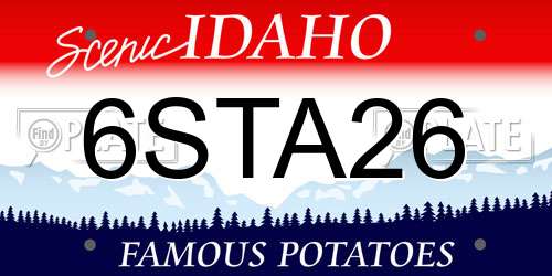 6STA26 Idaho License Plate