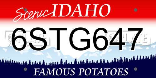 6STG647 Idaho License Plate