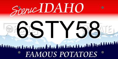 6STY58 Idaho License Plate