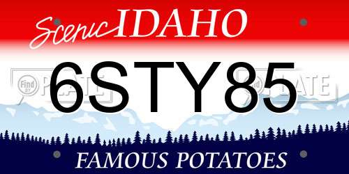6STY85 Idaho License Plate