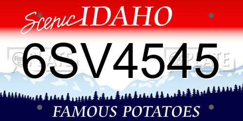 6SV4545 Idaho License Plate