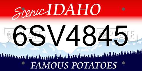 6SV4845 Idaho License Plate