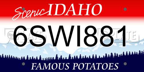 6SWI881 Idaho License Plate