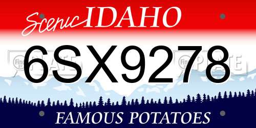 6SX9278 Idaho License Plate
