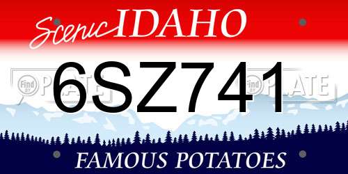 6SZ741 Idaho License Plate