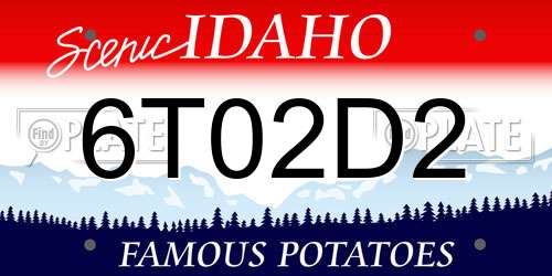 6T02D2 Idaho License Plate