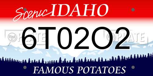 6T02O2 Idaho License Plate
