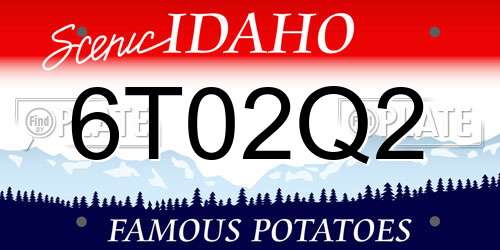 6T02Q2 Idaho License Plate