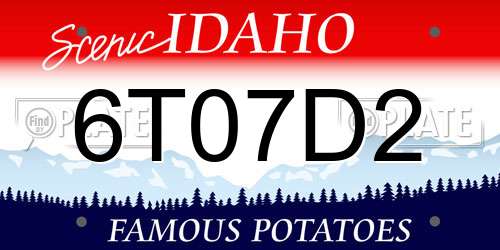 6T07D2 Idaho License Plate