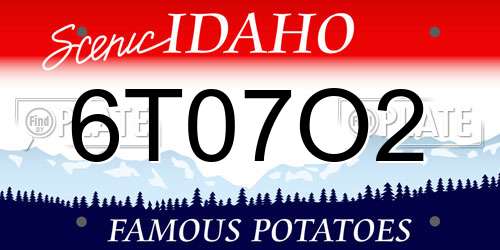 6T07O2 Idaho License Plate