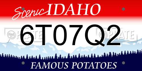 6T07Q2 Idaho License Plate